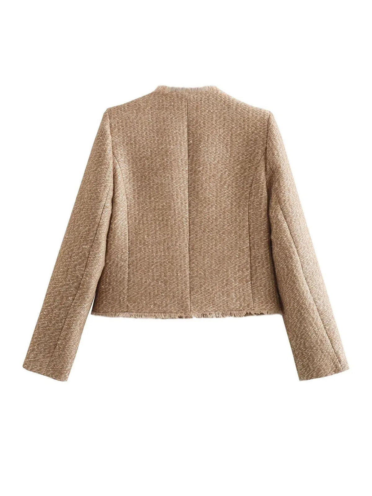 Chaqueta de Tweed Corta con Botones