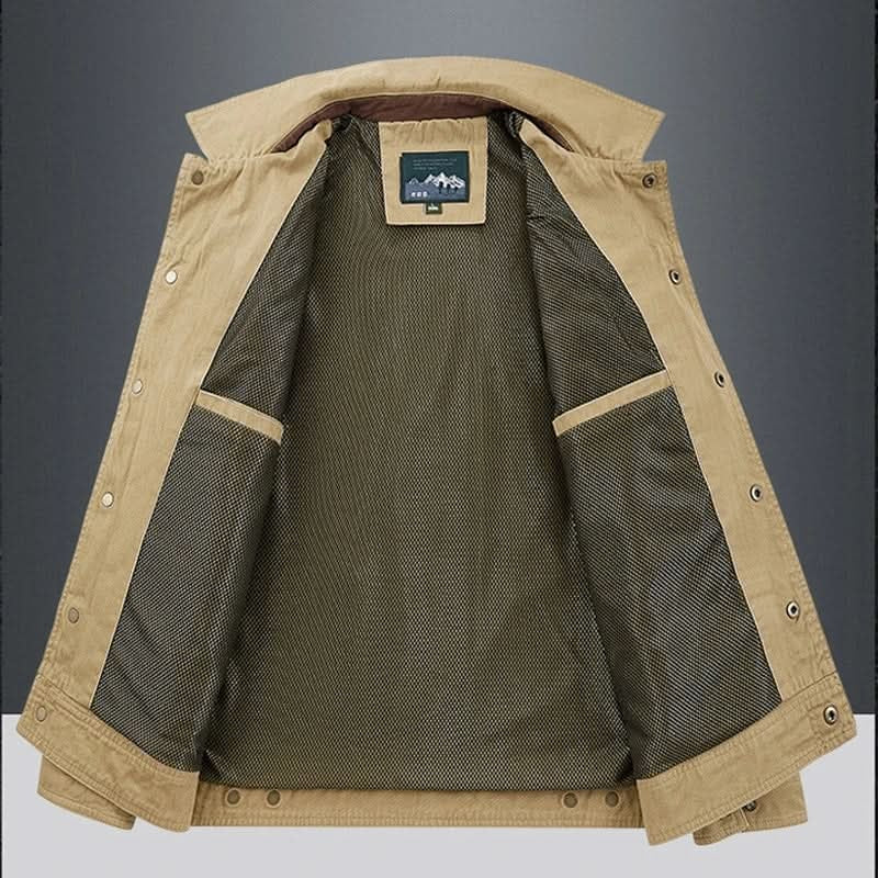 Chaqueta Militar de Algodón para Hombre, Multibolsillos