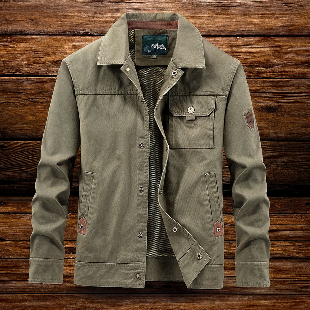Chaqueta Militar de Algodón para Hombre, Multibolsillos