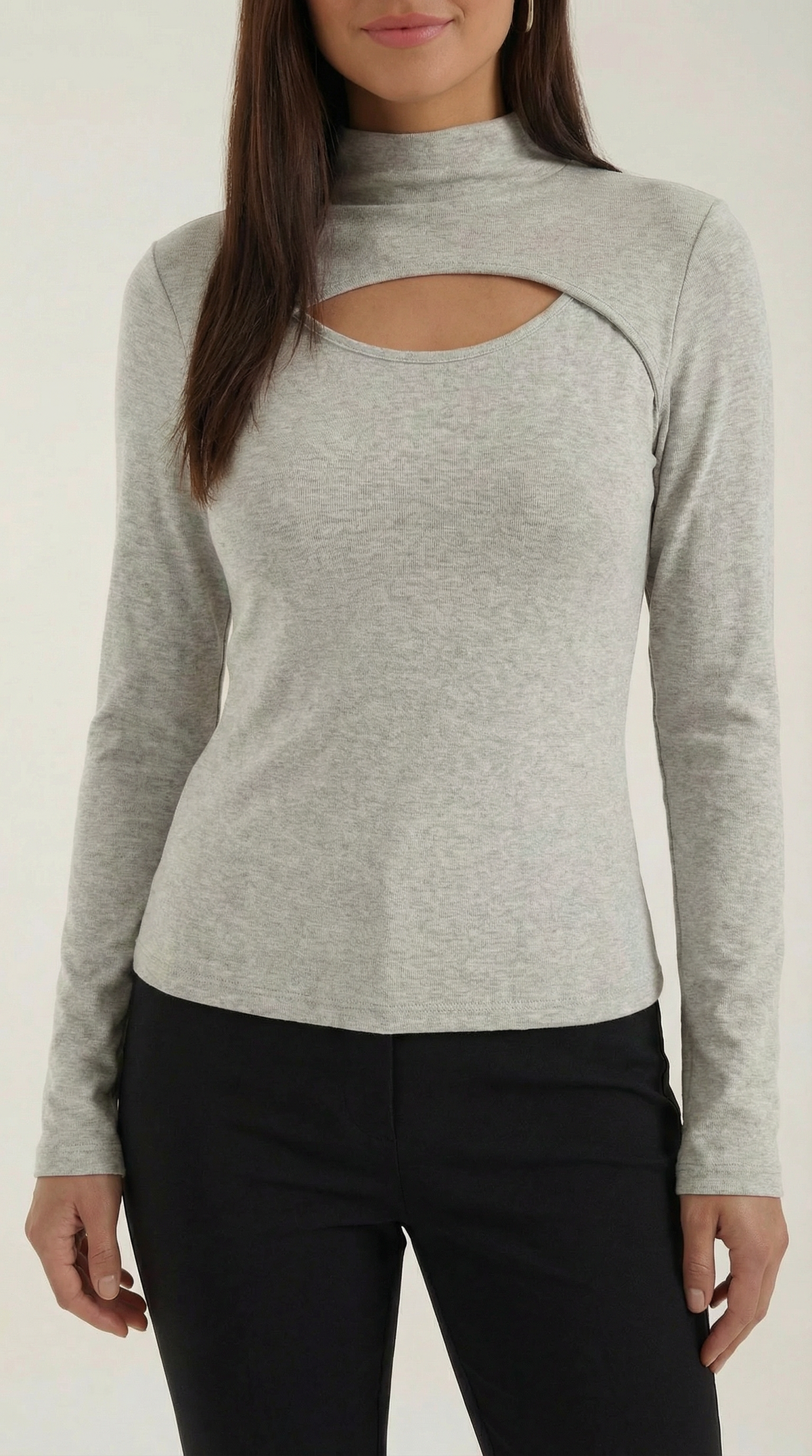 Barbara Chic Long Sleeve Corte Cutout Top
