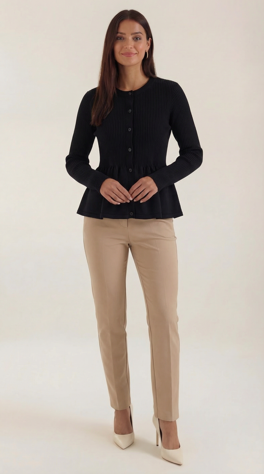Cardigan Diana con Volantes y Botones