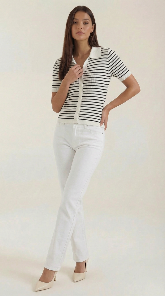 Rayado Polo Top Edith