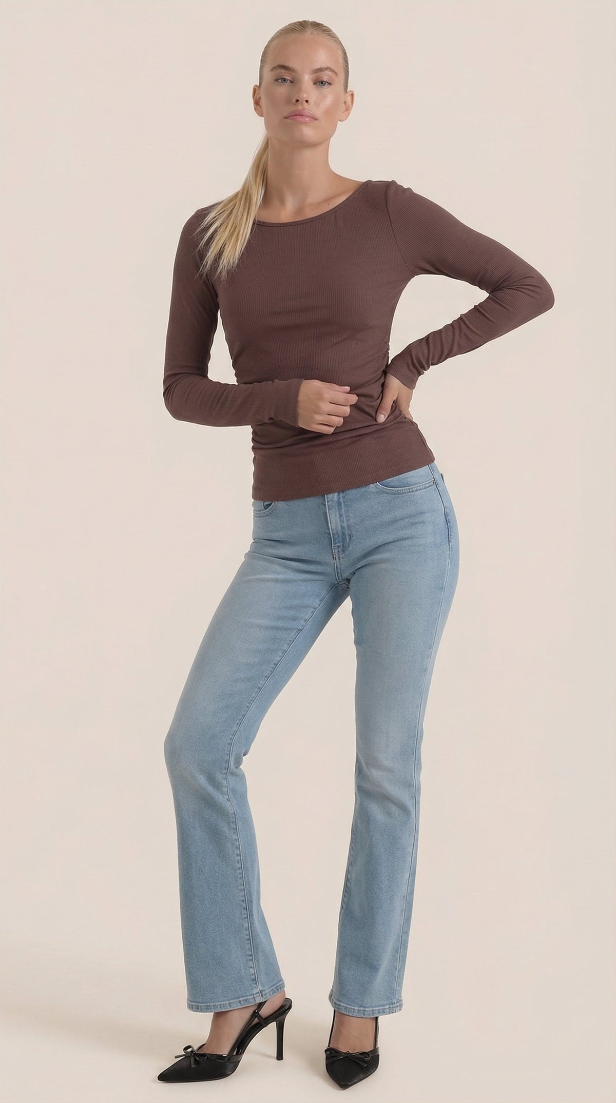Larga Manga Blusa Leona