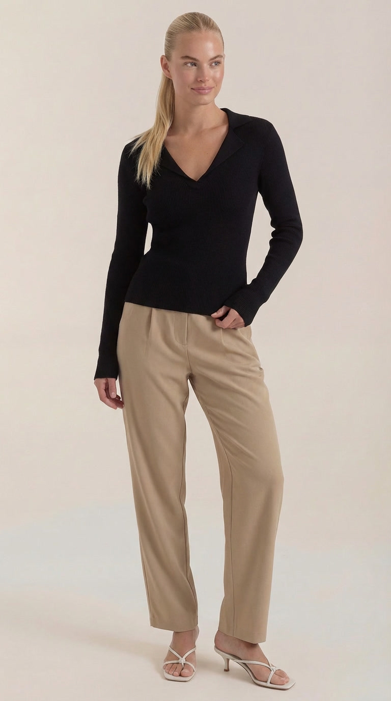 Suéter de punto 'Sara' con cuello elegante