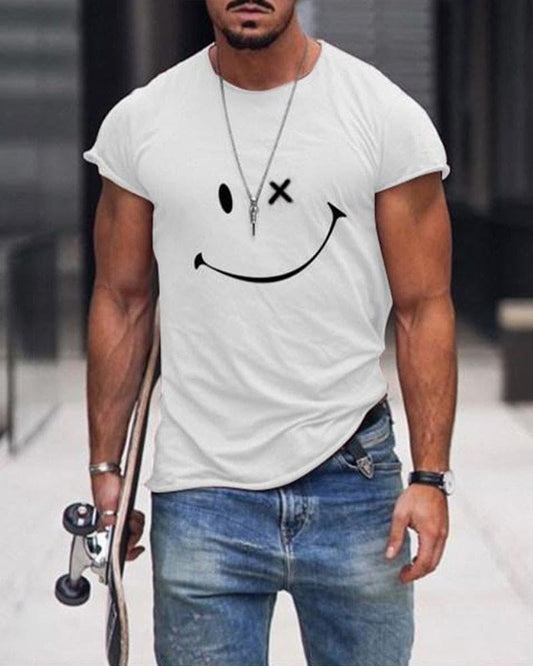 Camiseta con Logo Retro Manga Corta Cuello Redondo