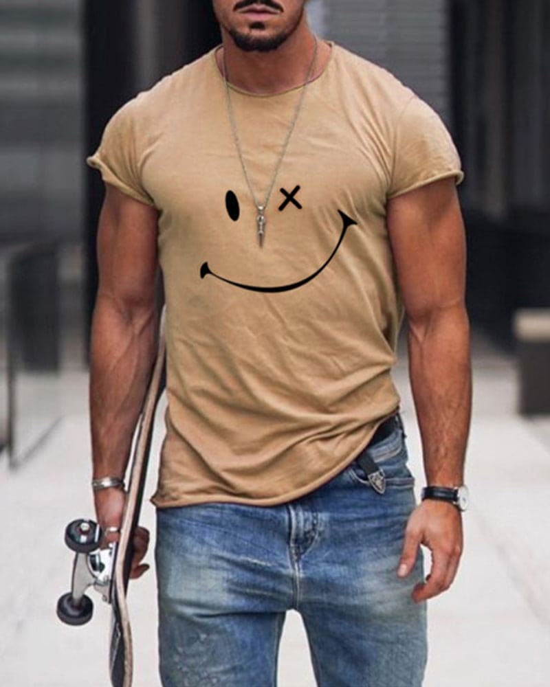 Camiseta con Logo Retro Manga Corta Cuello Redondo