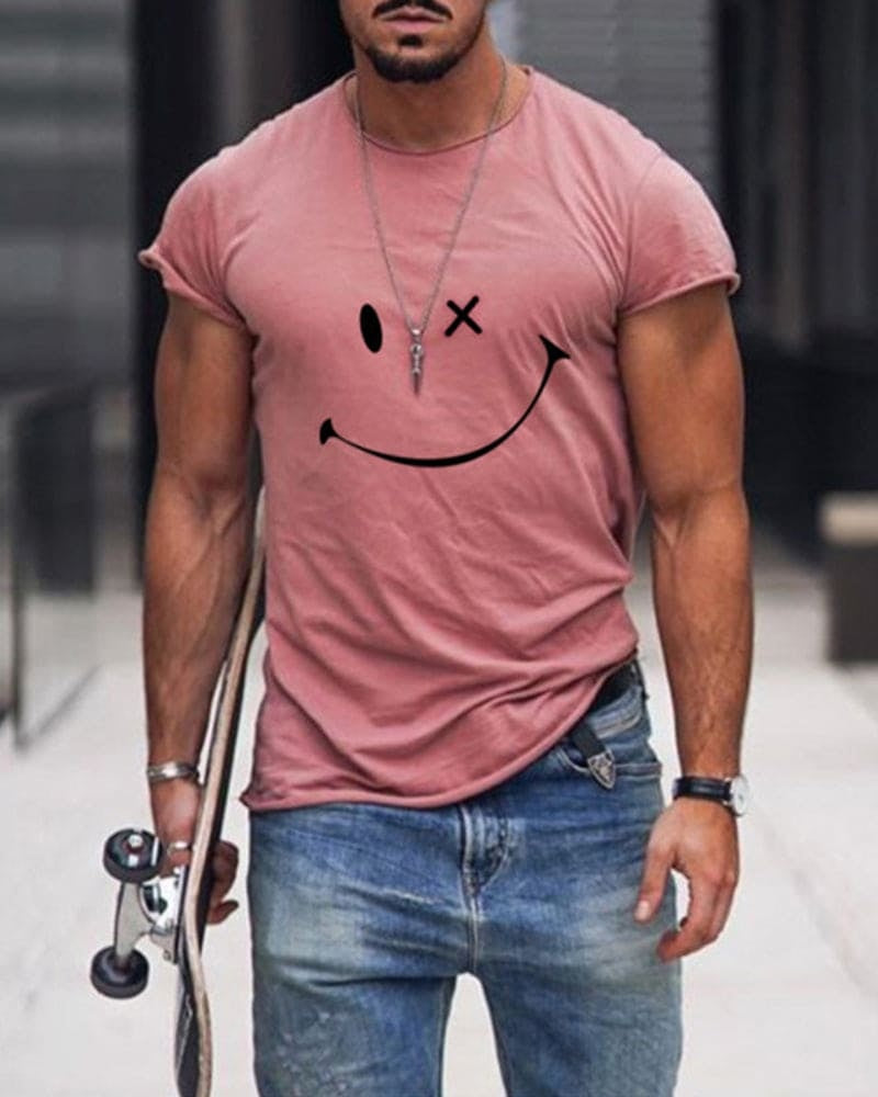 Camiseta con Logo Retro Manga Corta Cuello Redondo