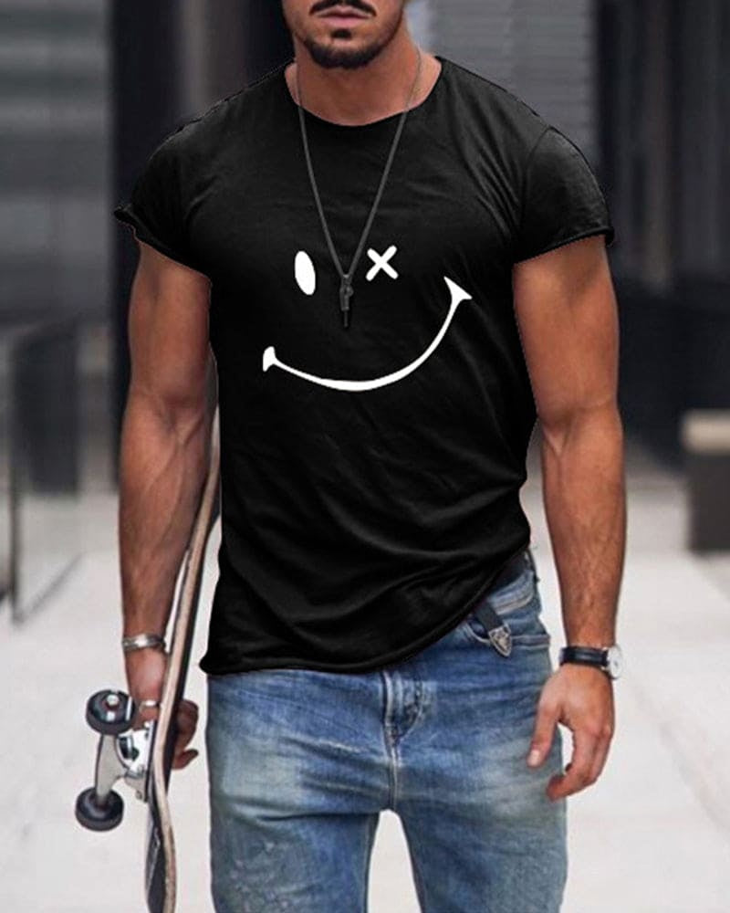 Camiseta con Logo Retro Manga Corta Cuello Redondo