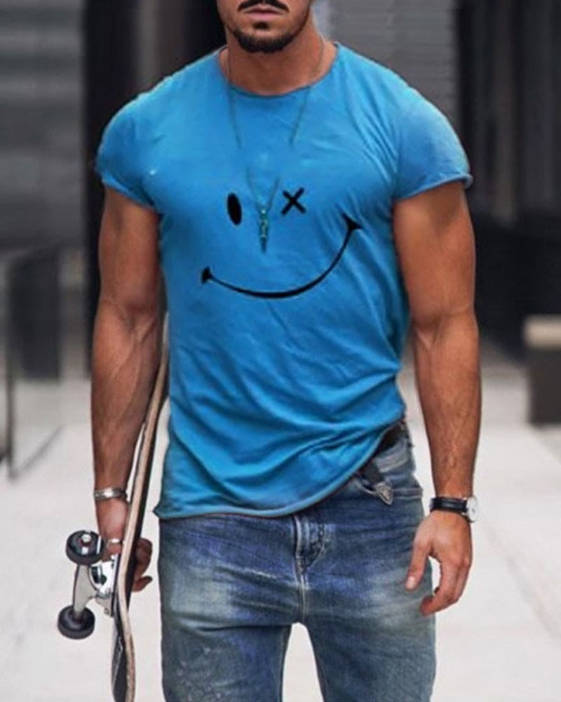 Camiseta con Logo Retro Manga Corta Cuello Redondo