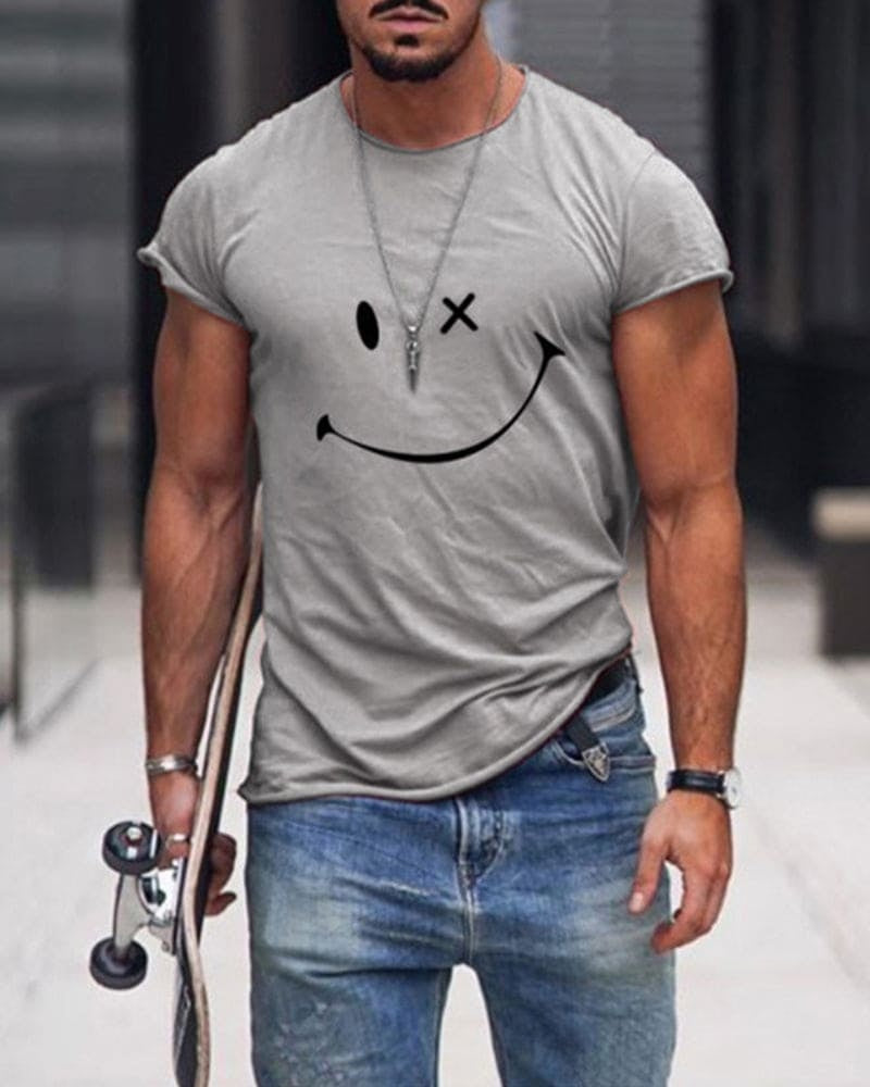 Camiseta con Logo Retro Manga Corta Cuello Redondo