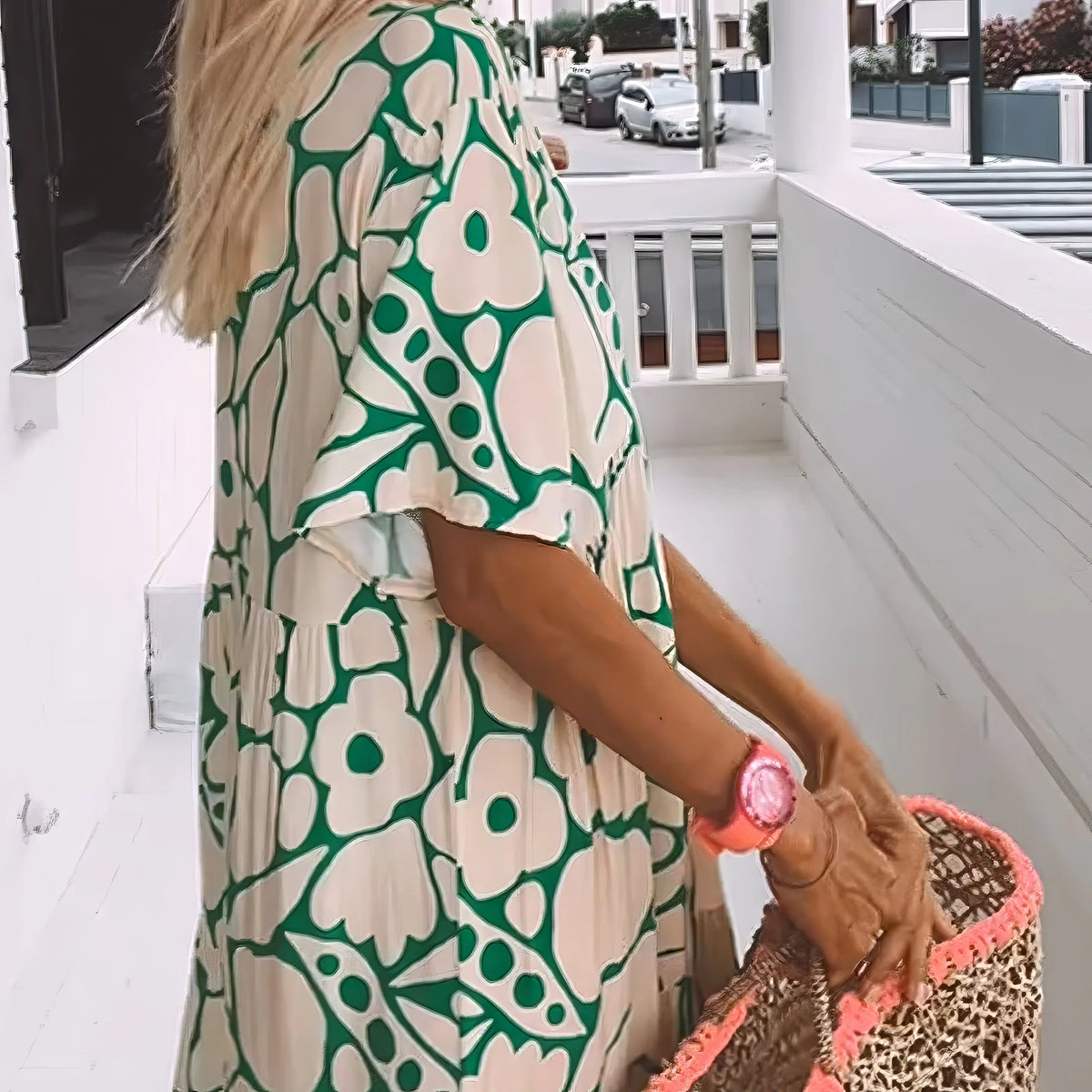 Vestido Maxi Fluido con Estampado Floral