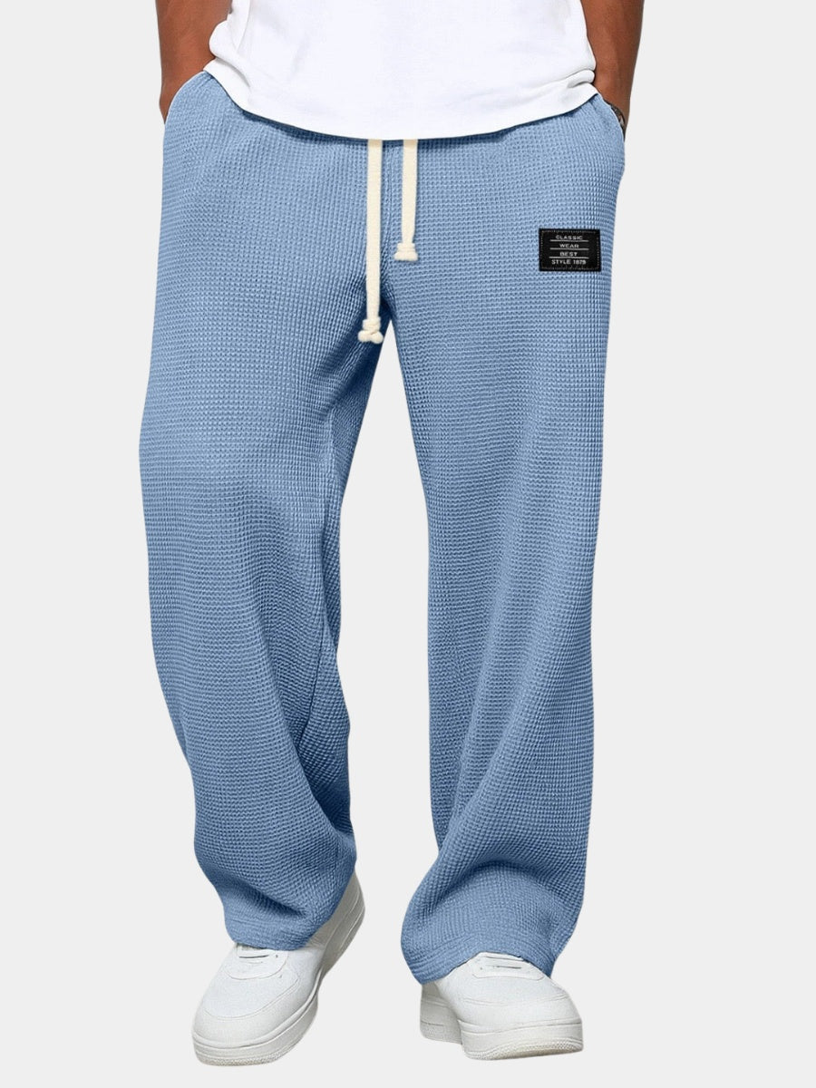 Pantalón Deportivo Tejido Waffle Relaxed Fit Cordón