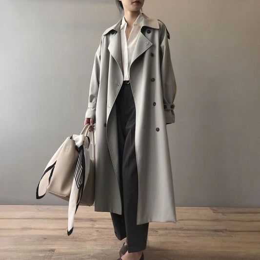 Uxía | Gabardina Larga Mujer Doble Botonadura Impermeable