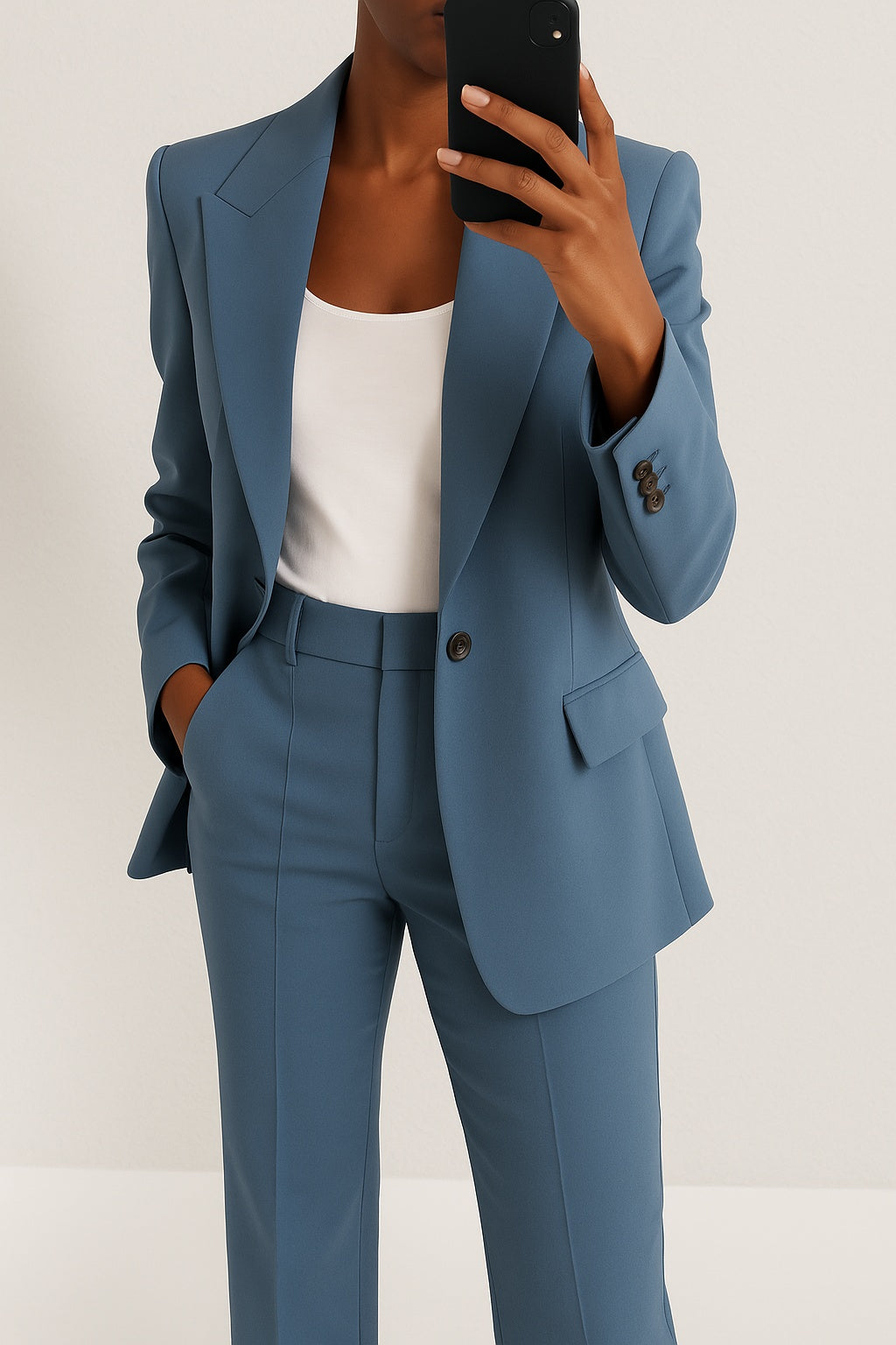 Conjunto de Traje Chaqueta Elegante, Cuello Solapa