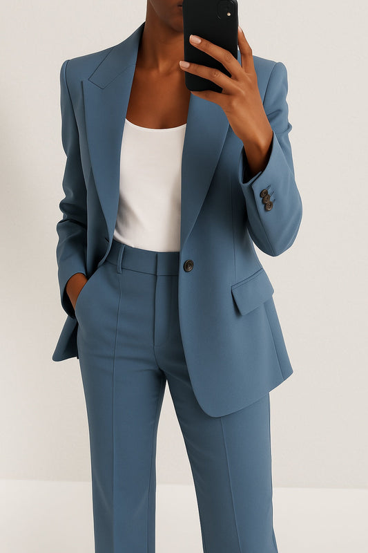 Conjunto de Traje Chaqueta Elegante, Cuello Solapa