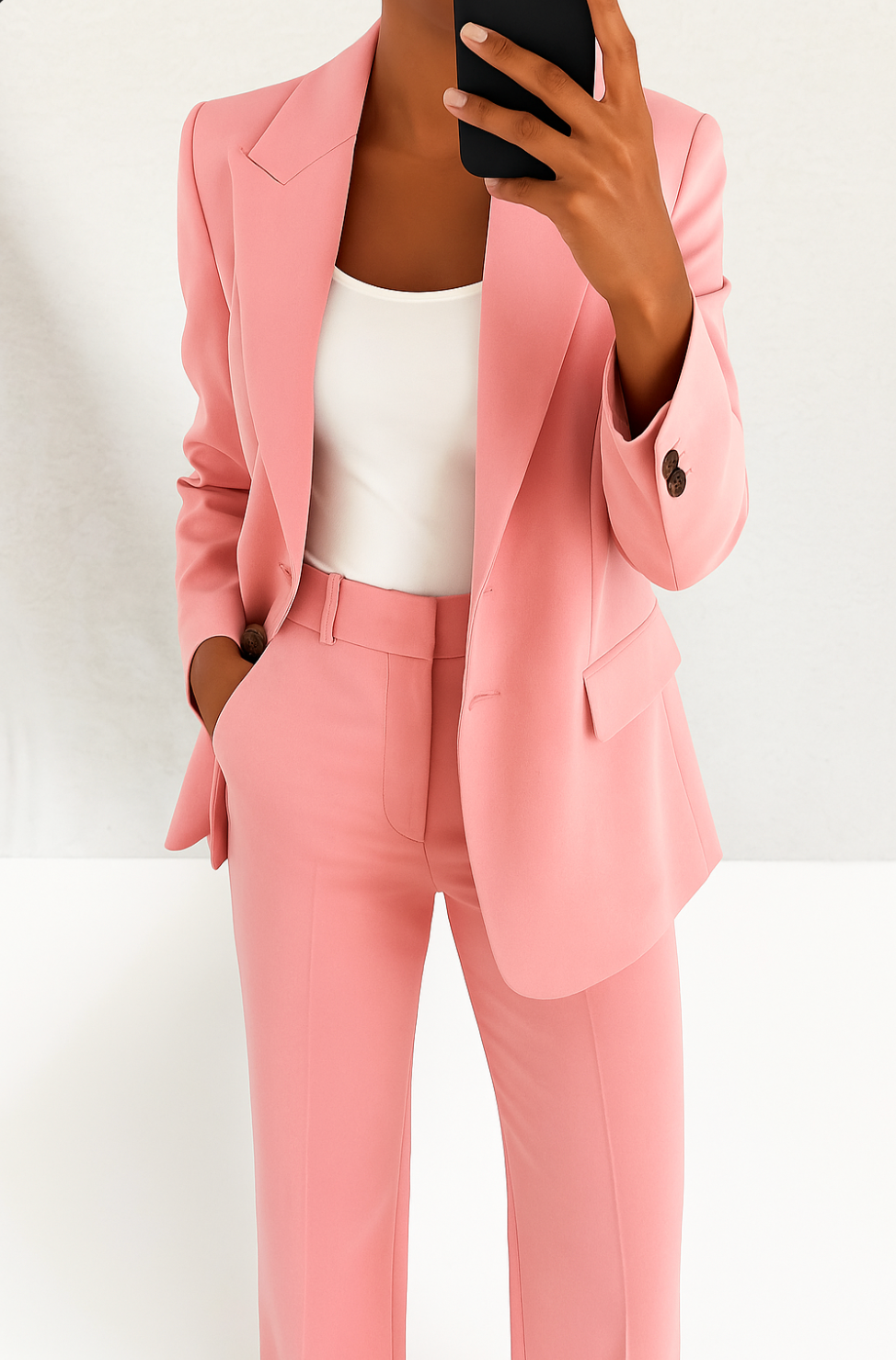 Conjunto de Traje Chaqueta Elegante, Cuello Solapa