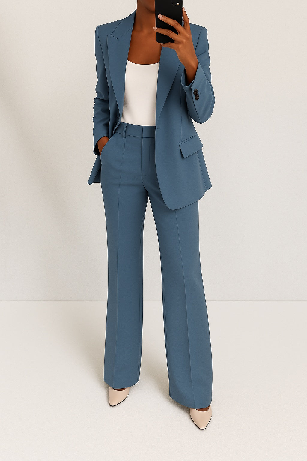 Conjunto de Traje Chaqueta Elegante, Cuello Solapa