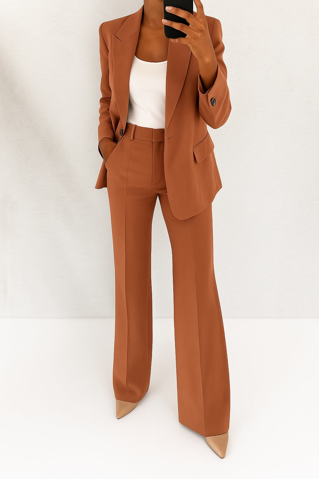 Conjunto de Traje Chaqueta Elegante, Cuello Solapa