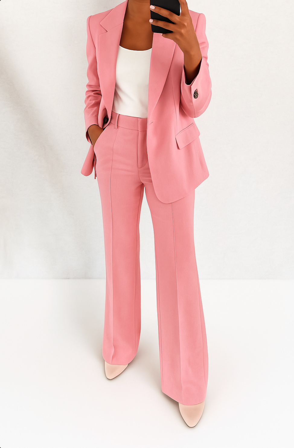 Conjunto de Traje Chaqueta Elegante, Cuello Solapa